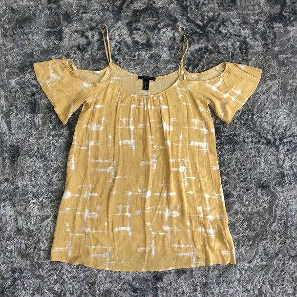 Forever 21 Yellow Off the Shoulder Boho Dress - XS - Picture 5 of 8